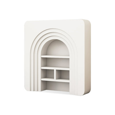 White Solid Wood Freestanding Fireplace