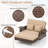  2PCS Wicker Loveseat & Storage Ottoman w/ 4-Level Backrest & Soft Cushion Beige-1784665455