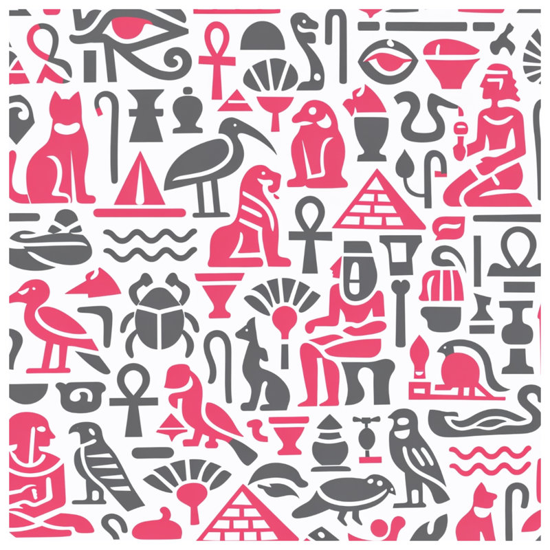 Egyptian Symbols Pattern Blankets, 50in W x 60in H