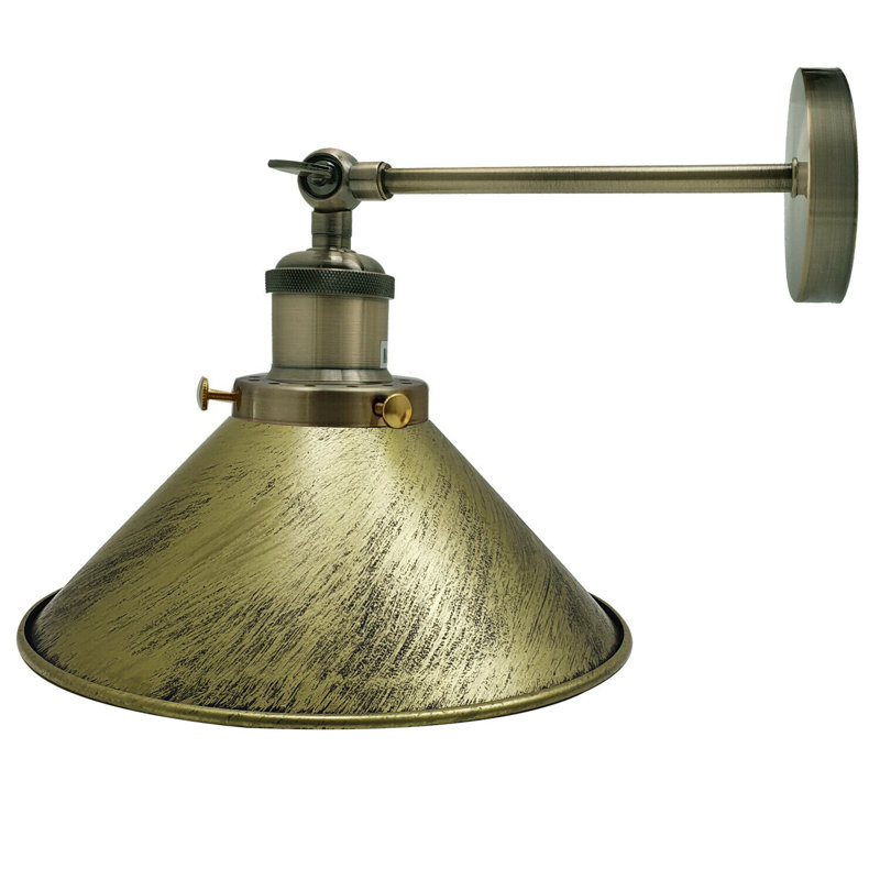 Aybar Armed Sconce, Brushed Brass, 17cm H x 22cm W x 17cm D, Green Brass
