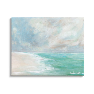 «Peaceful Beach Foam Shore Scenery Floater», art mural par Amanda Hillburn