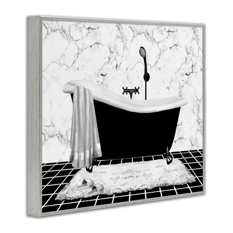 Art de giclée en marbre à motif de baignoire par Conrad Knutsen, Estampe numérique Farmhouse, H 11 po x l 14 po