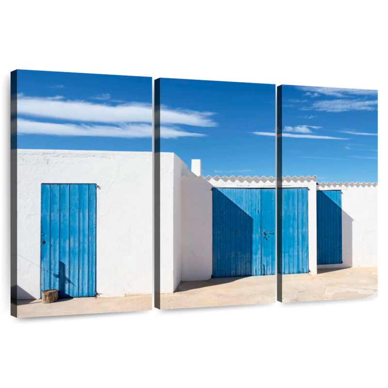 Lilie Formentera porte bleue, H 20 po x l 33 po