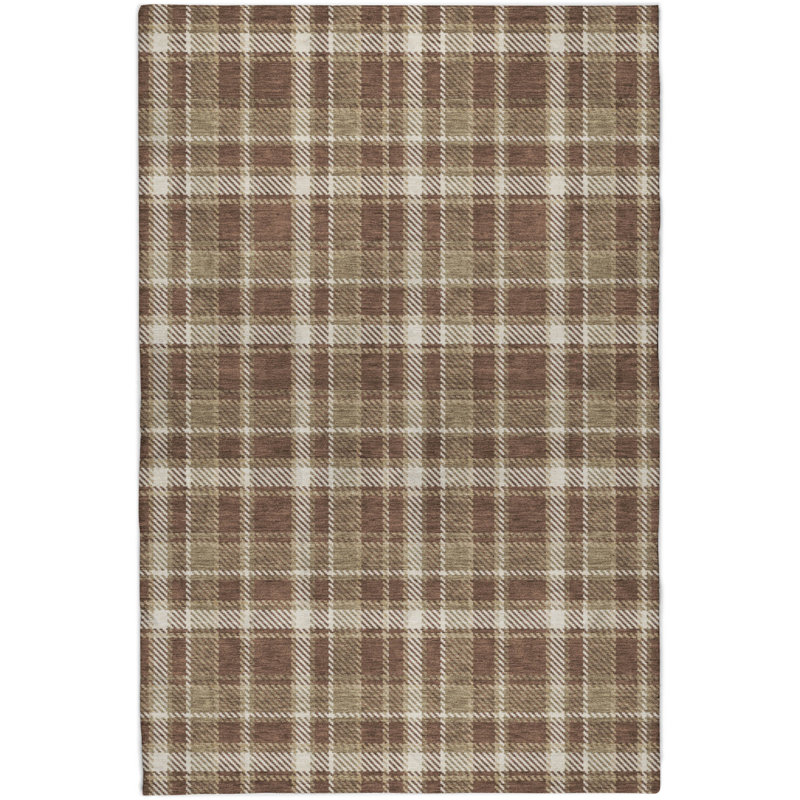 Tapis à carreaux de qualité supérieure lavable à la machine Dream Shag ADS563, Chocolat, 5 pi x 7 pi 6 po