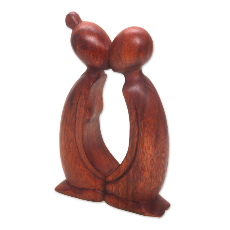 Figurine en bois baiser Colombes