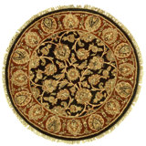 Hand Knotted Wool Area Rug in Black And Red