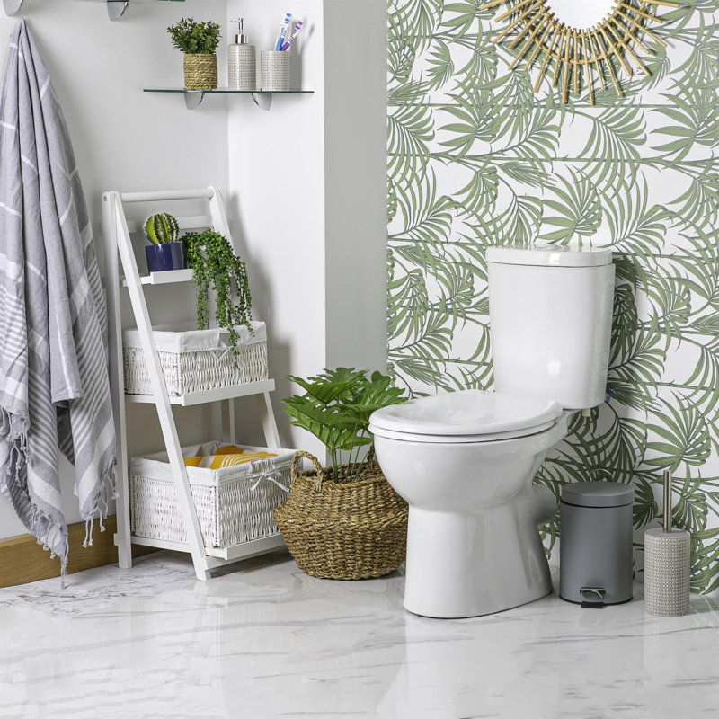 Harbour Housewares 3L Round Bathroom Pedal Bin, Grey