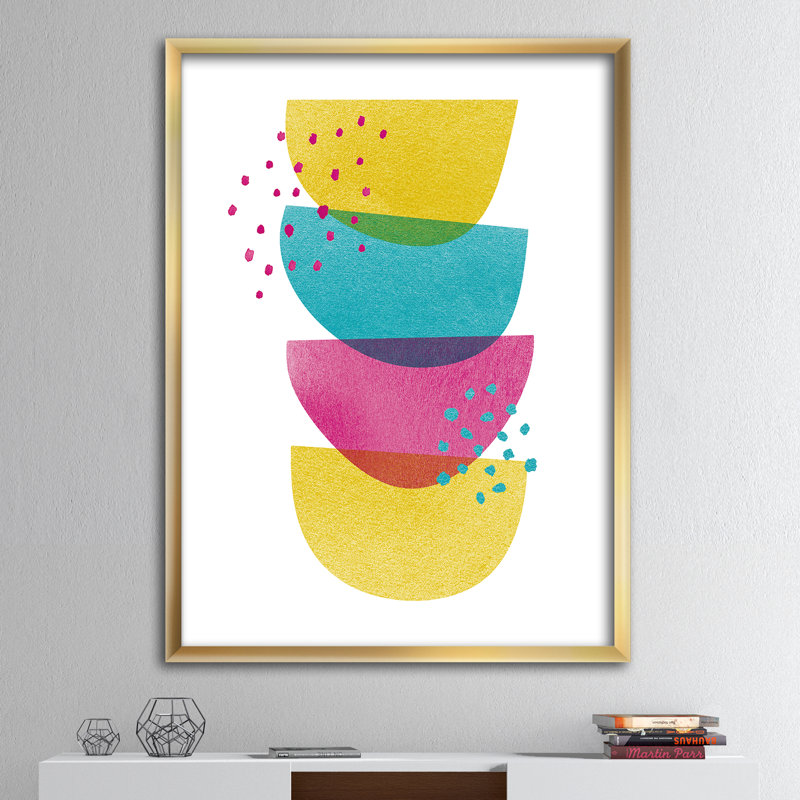 « minimal spots balance ii »-image image sur toile, H 46 po x l 36 po x P 1,5 po, Cadre doré