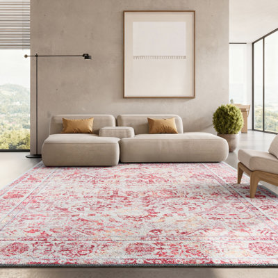 Tapis oriental gris clair / ivoire