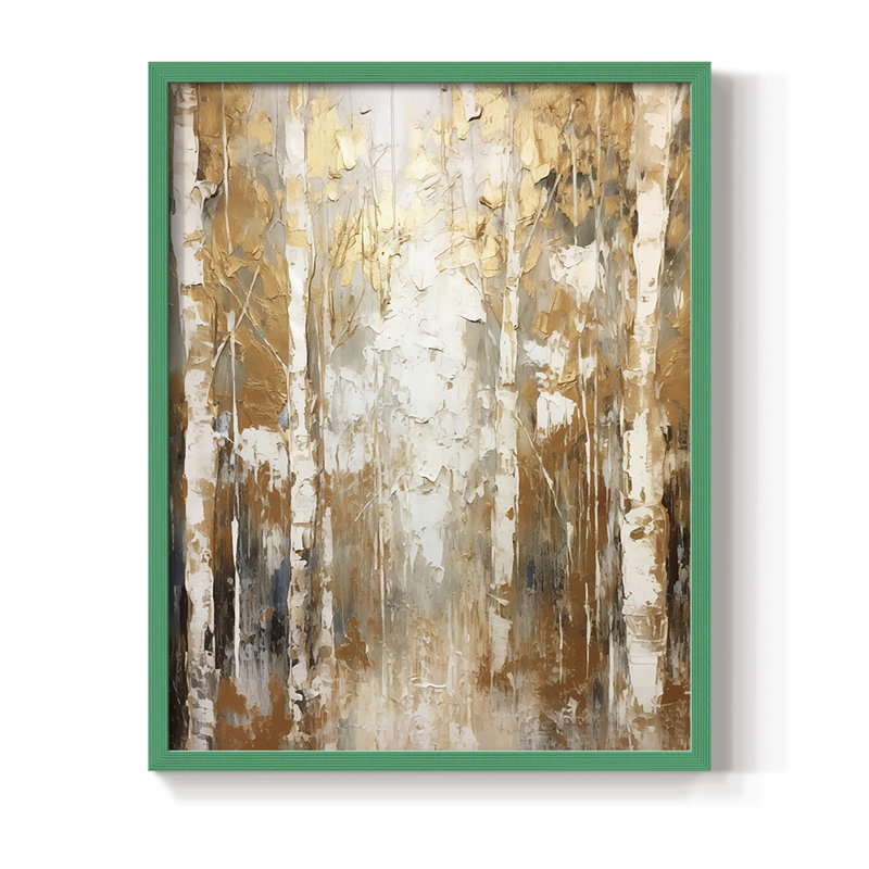Reproduction encadrée ABSTRACT Series CMLXI - bois massif, H 30 po x l 24 po, Vert