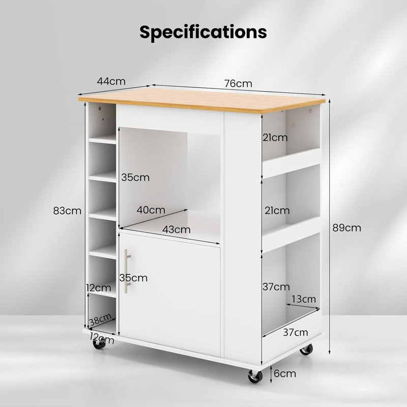 Muneo Wood Kitchen Cart