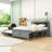 Brinna Wood Platform Bed with 3 Drawers,Storage Headboard,Twin Trundle and USB Ports-86036287-86036284
