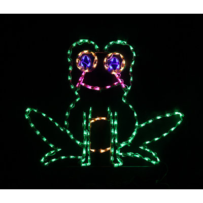 Présentoir lumineux de fête nautique grenouille assise