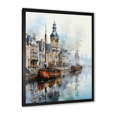 «Old Ship Boat At The Port I», reproduction sur toile