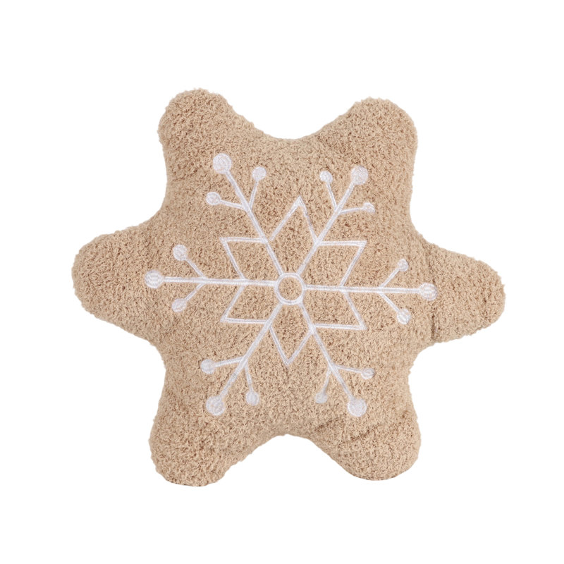 Coussin décoratif en polyester Snowflake - Coussin décoratif en forme de flocon de neige