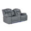 Canapé inclinable électrique gris avec console centrale