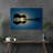Guitar Tree On The Lake Gallery Wrapped Canvas - Music Illustration Decor, Yellow And Blue Home Decor-2108003938