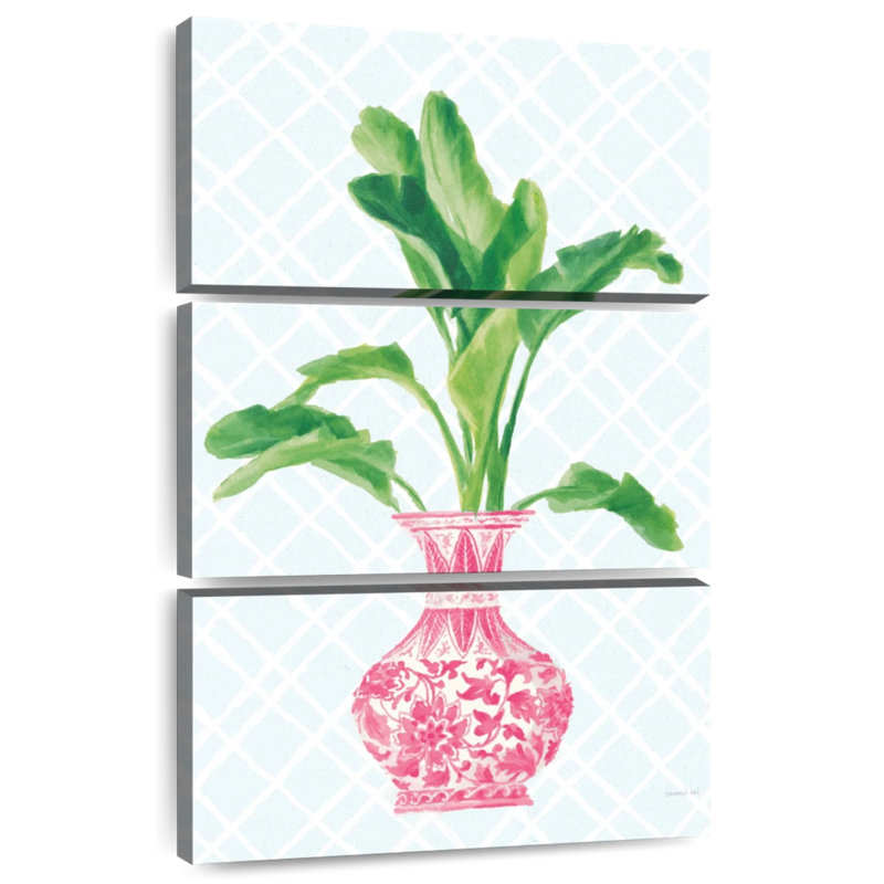 Harnek Palm Chinoiserie I - rose, H 32 po x l 20 po