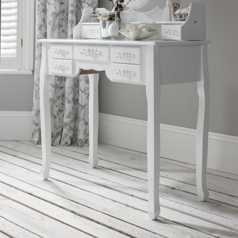 Adrian Dressing Table with Mirror, White