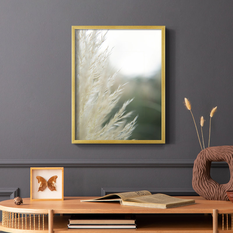 «Subtle Graminées I», reproduction encadrée - bois massif, H 10 po x l 8 po