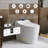 Smart Toilet Bidet Combo with Foot Sensor Open Cover/Seat, Self-Cleaning Nozzle, LED Display, Three Level Heated Seat/Airflow, Night Light, Knob Control, Soft Close, Auto Flush(Remote Included)