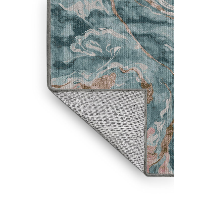Machine Washable Gray Area Rug, Rectangle 4' x 6'