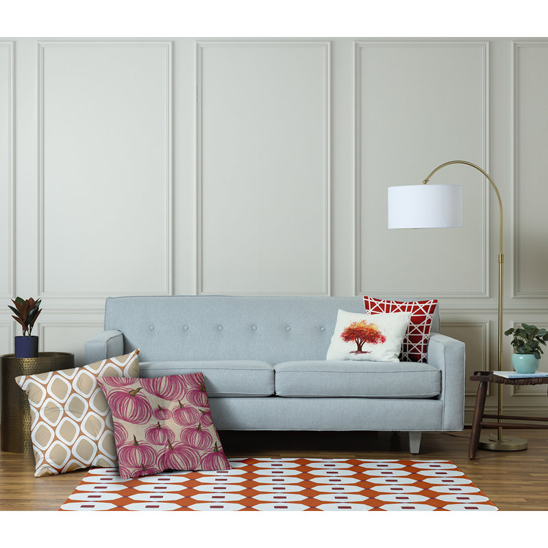 Coussin 333_Pumpkins-A-Pleasant, Mauve / ivoire, 30 po x 30 po