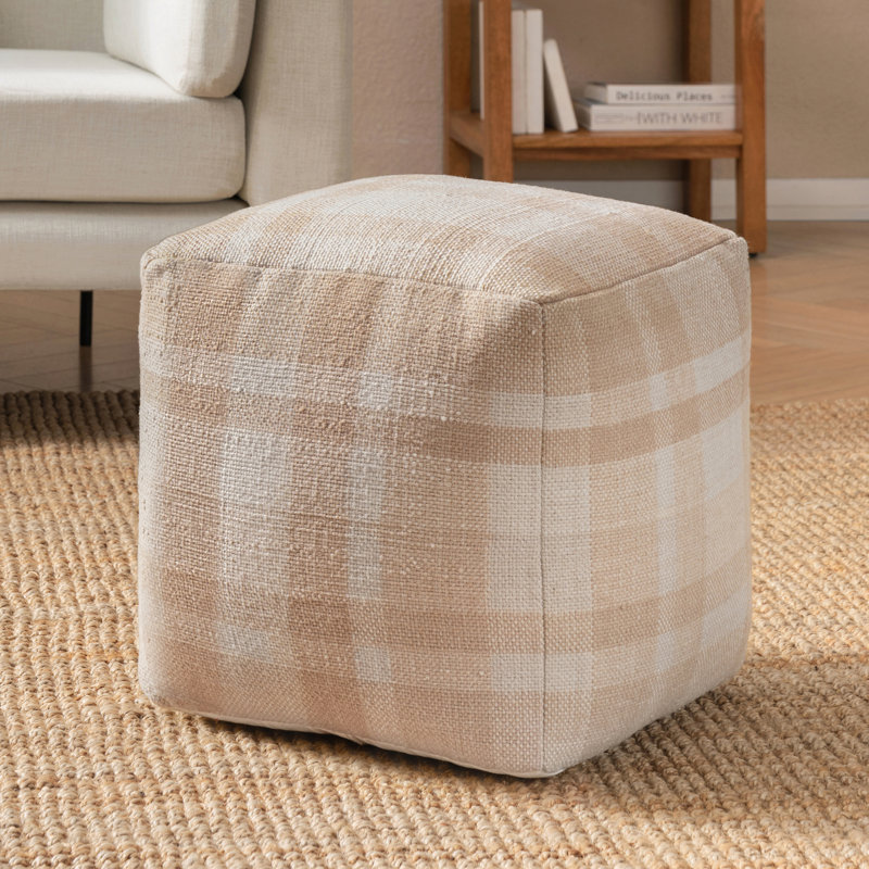 Repose-pieds rembourré brun clair 18 pi Guinda, Light Brown Checkered