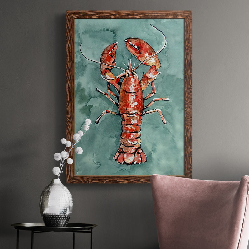 Aquatic Lobster I, reproduction d'art sur toile, H 37,5 po x l 27,5 po x P 1 po, Érable