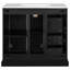Meuble-lavabo de 36 po en noir, lavabo en céramique, charnières à fermeture en douceur, 3 tiroirs, tablette réglable et unités de rangement sous l'évier avec finition noire avec fonction, tablette et tiroirs-298167197