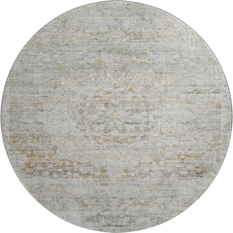 Premium Machine Washable Marasco AMF1636 Global Rug, Round 8'