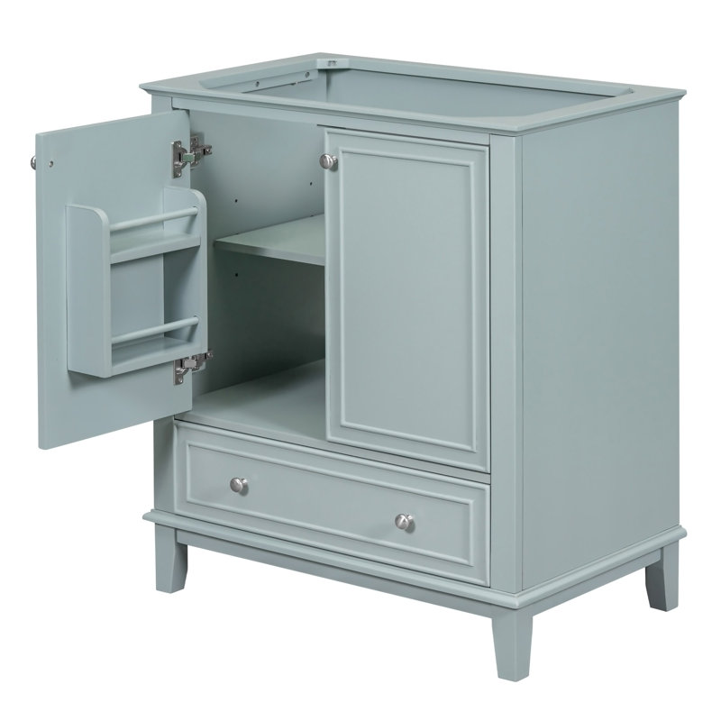 Meuble-lavabo 30 po sans lavabo, base seulement, armoire de salle de bain multifonctionnelle avec portes et tiroir, structure solide et panneau en bois aggloméré
