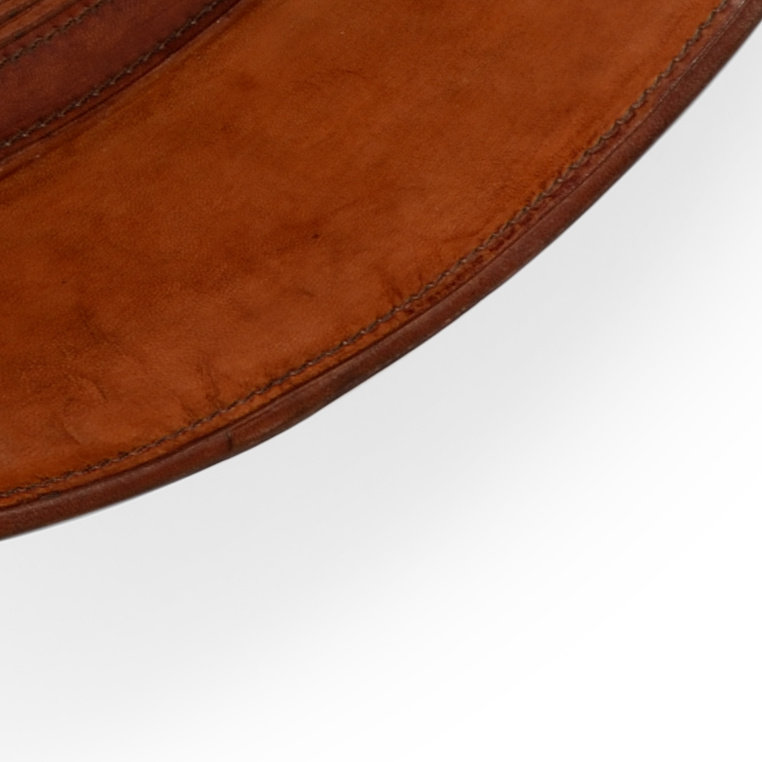 Taner Flat Leather Mirror, Cognac