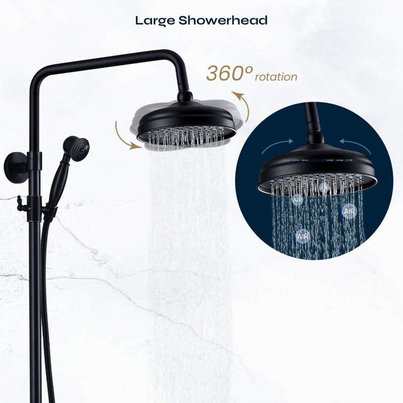 Pomme de douche réglable avec valve brute