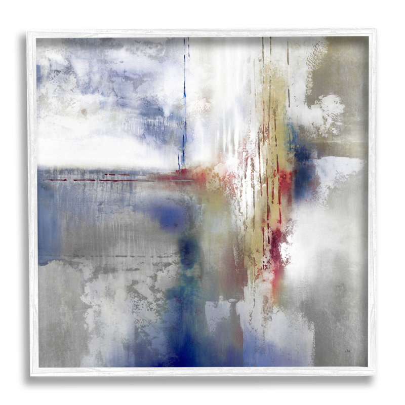 Composition abstraite de coups de pinceau, estampe numérique par K. Nari, H 24 po x l 24 po x P 1,5 po