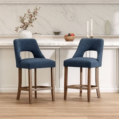 Upholstered Counter Height Bar Stools Set of 2