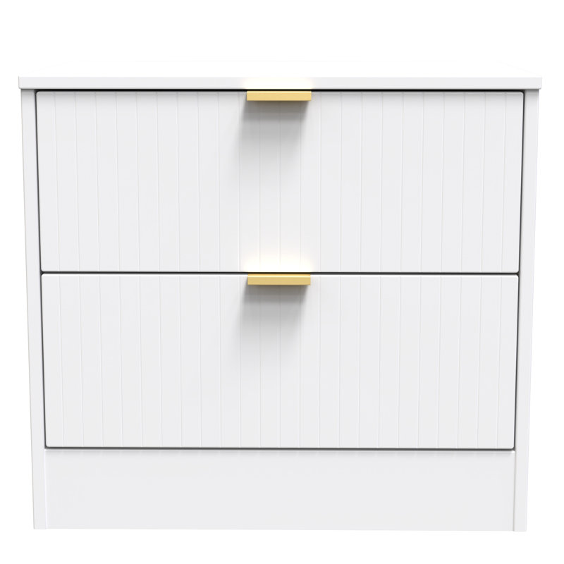 Berklie 58cm W Manufactured Wood Bedside Table, White Matt