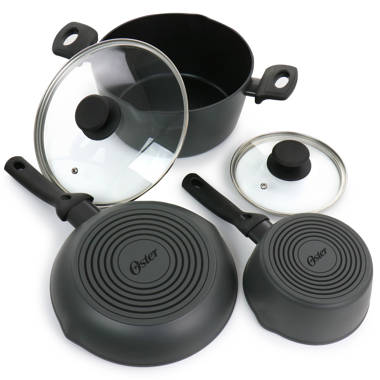 Oster 10 Piece Non Stick Cookware Set in Charcoal Grey