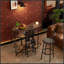 Table de bar ovale avec comptoir en bois et rangement pour bouteilles de vin, support à boulanger pour salle à manger, brun