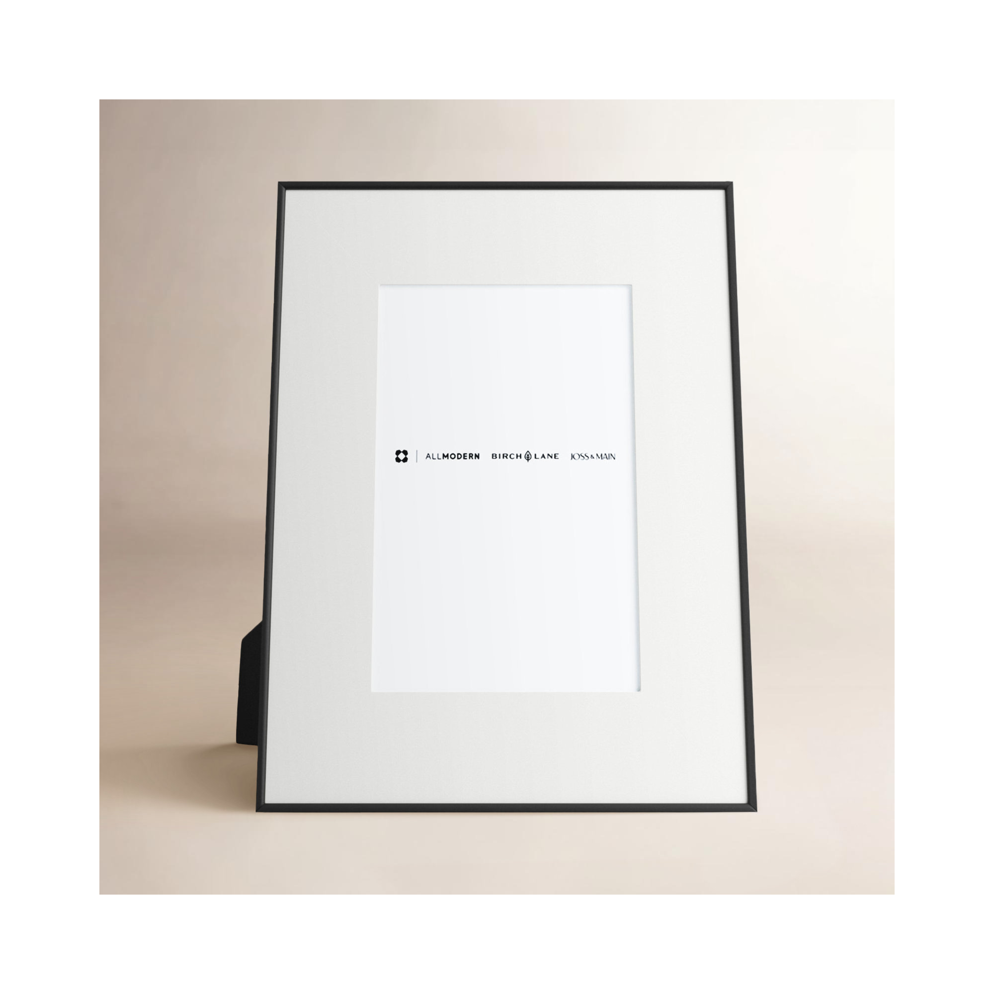 Feronia Metal Picture Frame with Mat, 5" x 7", Black
