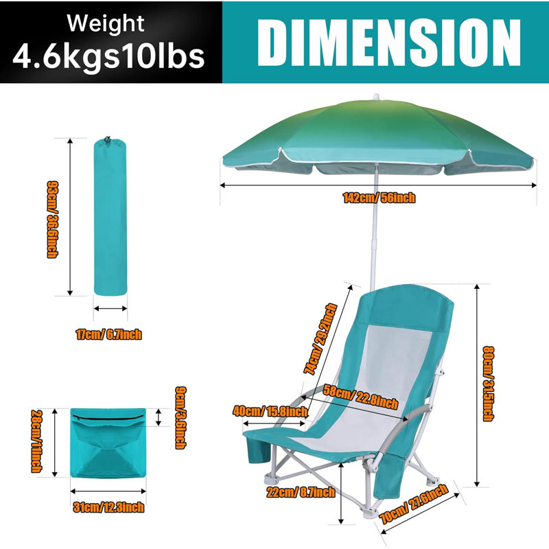 Chaise de plage pliante Starri, Bleu