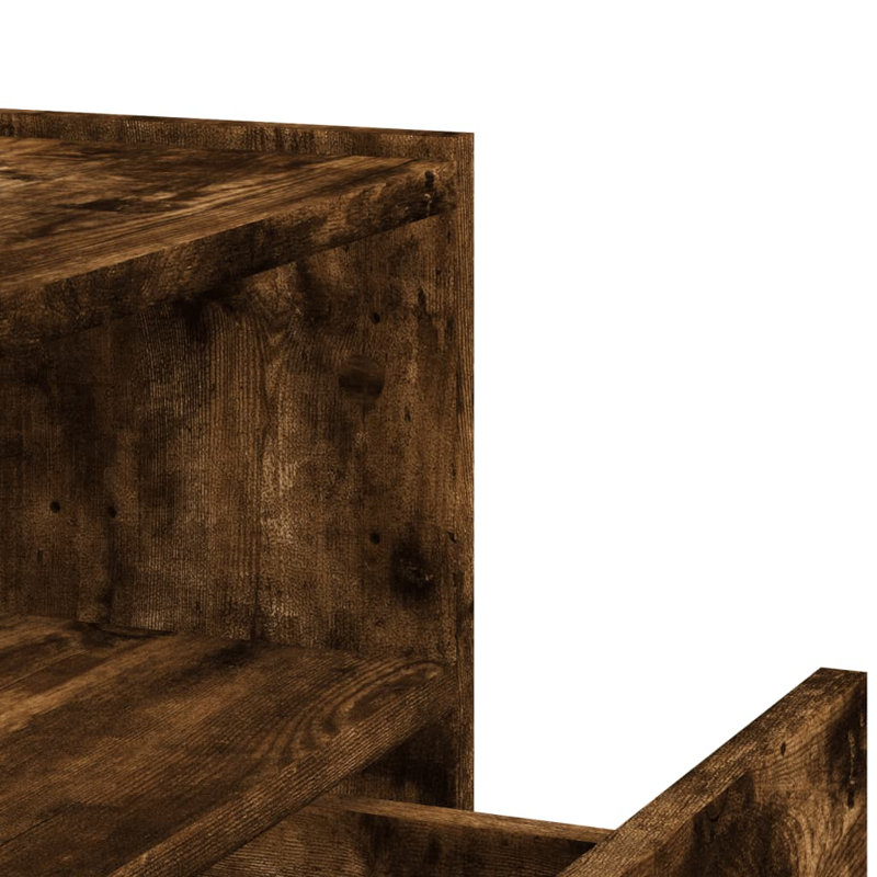 Prisilla 45cm W Manufactured Wood Bedside Table, Smoked Oak