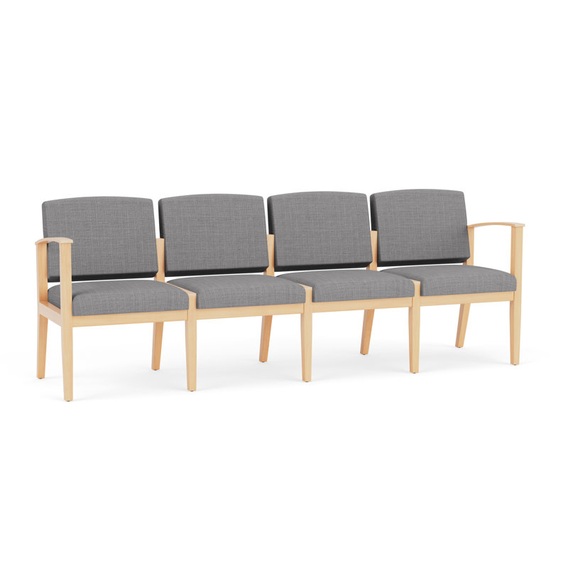 Table de bout en bois Amherst, Naturel, Gris chambray