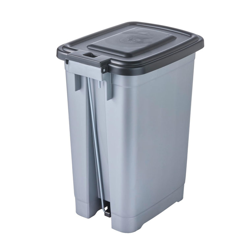  Plastic Step On Outdoor Trash & Recycling Bin, 35" H x 28" W x 20.50" D, 10