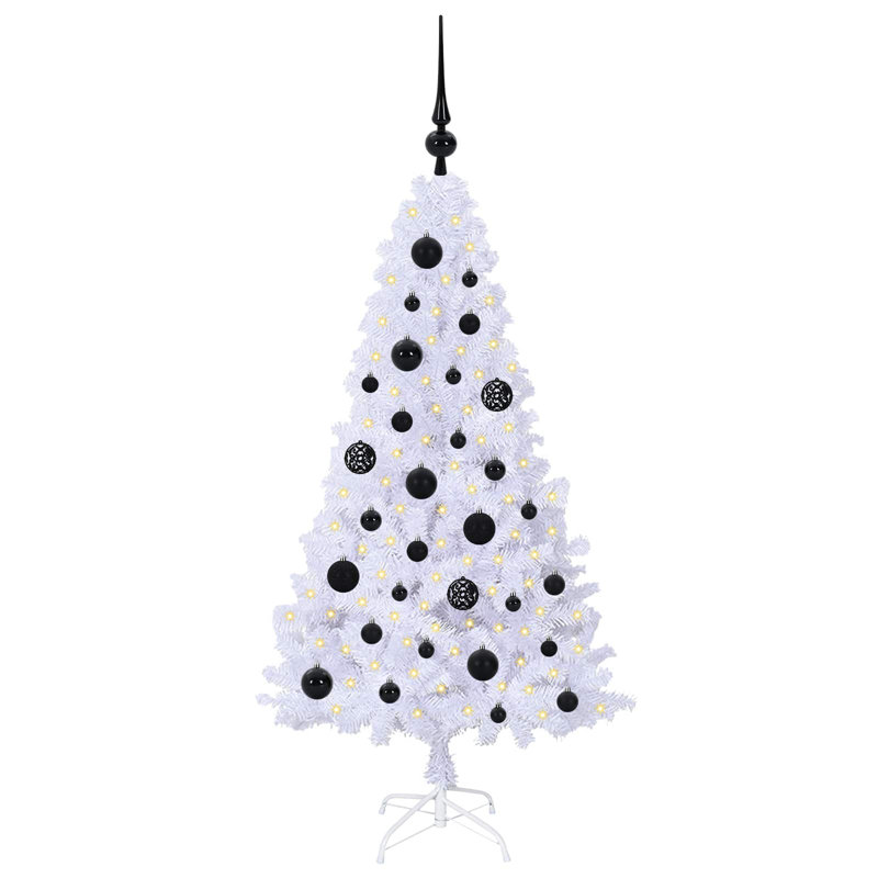 Lighted Artificial Christmas Tree, 120cm H, Black