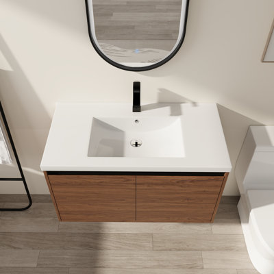 Meuble-lavabo moderne 36 po avec lavabo et armoire de rangement