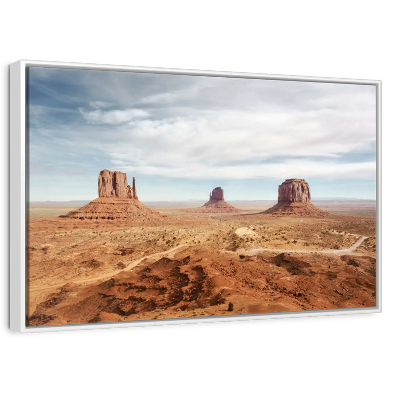 Arizona Monument Valley, Cadre flottant blanc, 13 po x 9 po
