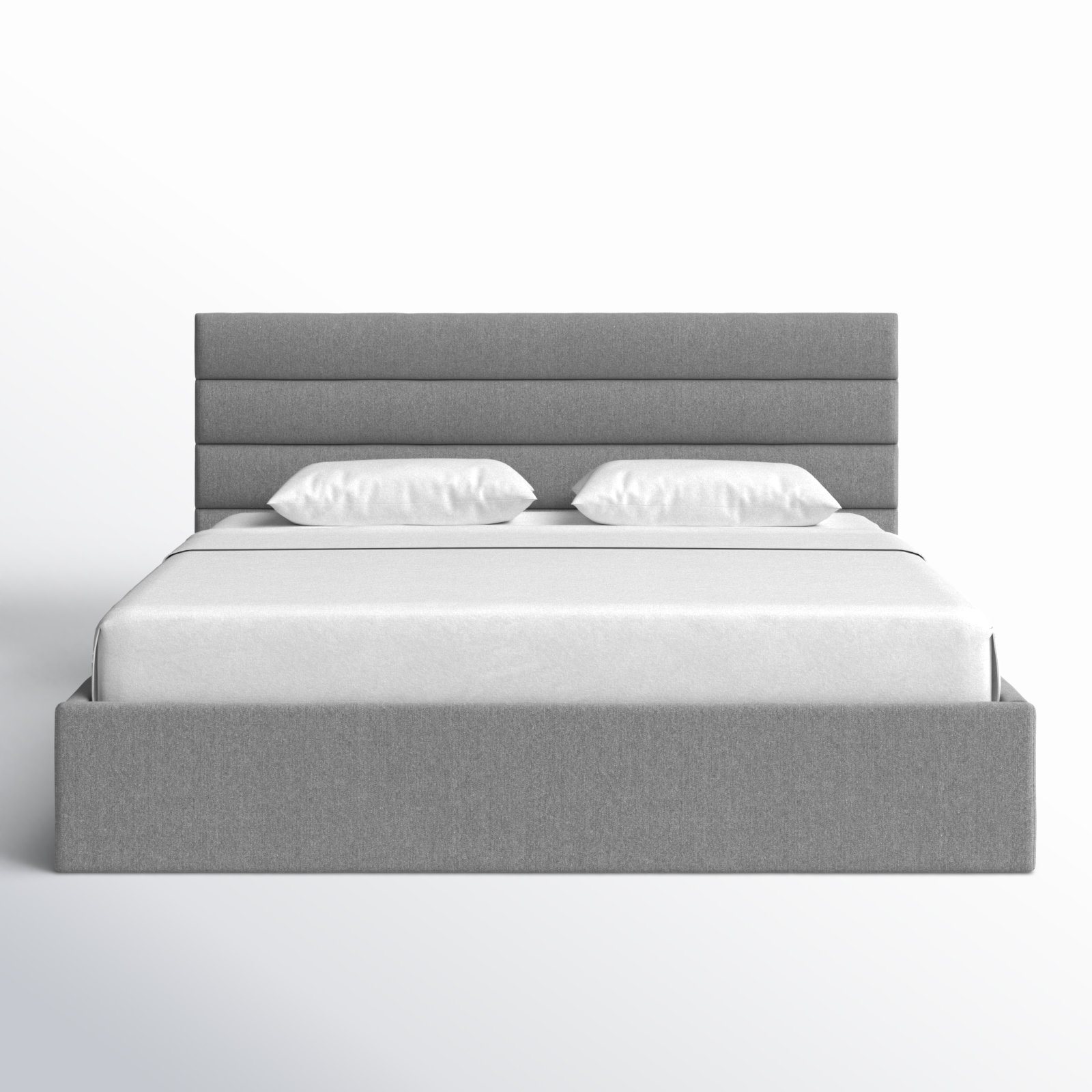 Ruma Linen Upholstered Bed, King, Light Gray