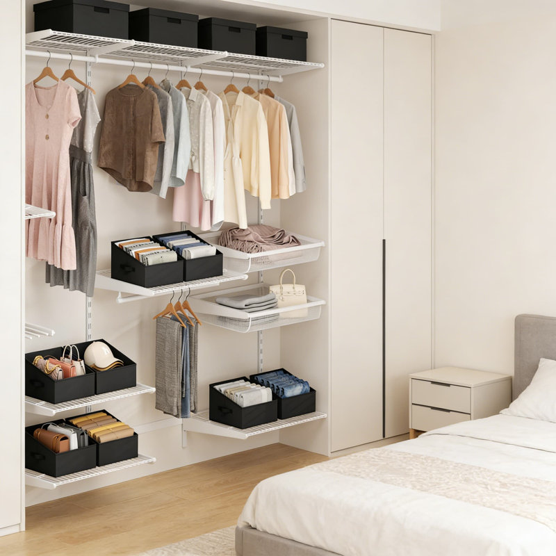 Ensemble de 8 paniers de rangement en tissu - Paniers de rangement pliables en forme de trapèze pour vêtements, jouets, livres, serviettes, solutions de rangement robustes et peu encombrantes