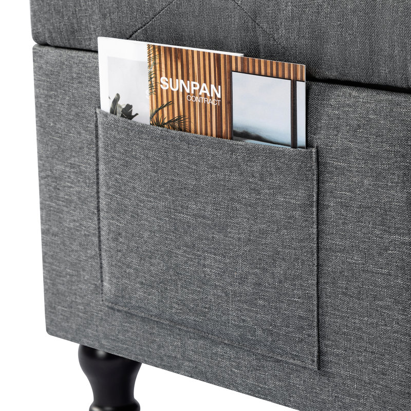 Repose-pieds avec rangement 24 pouces, Gris clair